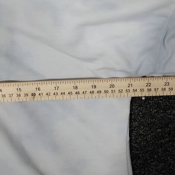 Pink Lily Light Blue Pull Over Sweatshirt Jacket with Zipper Collar - Picture 8 of 10